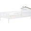 Lit simple en bois avec tête de lit en forme de maison, rangement intégré, DEL, blanc-2101129424-2101129426