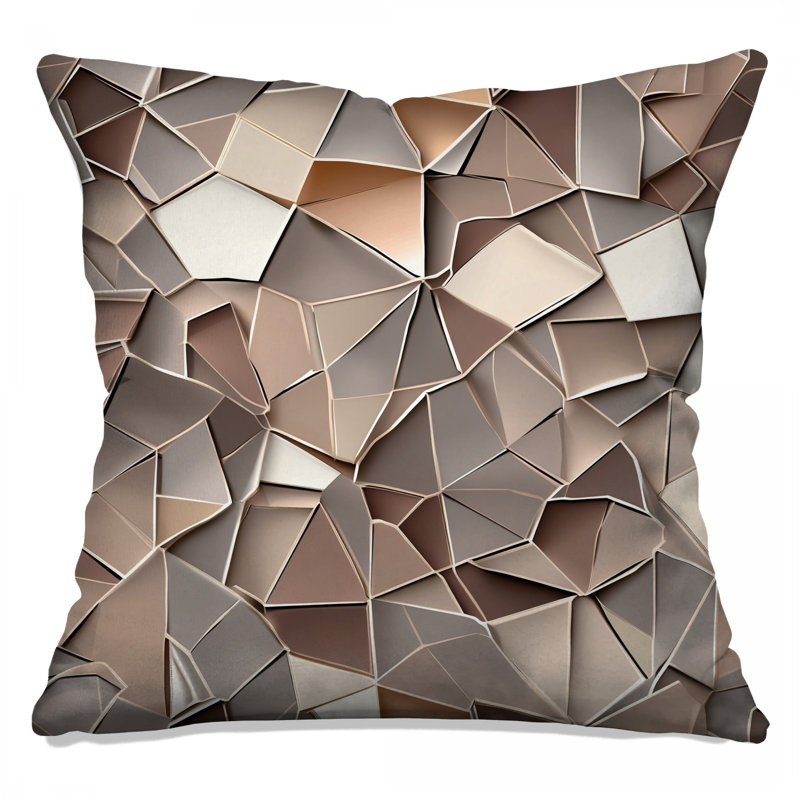 Coussins décoratifs en mosaïque géométrique beige, 20 x 20 inches