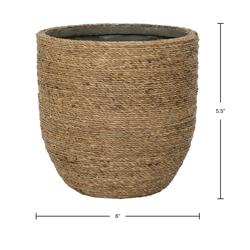 Ardell Handcrafted Round Planter, 5.5" H x 6" W x 6" D