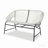 Outdoor Patio Wicker Love Seat, White Pe Rattan &  Iron Frame, Set Of 1-129227342