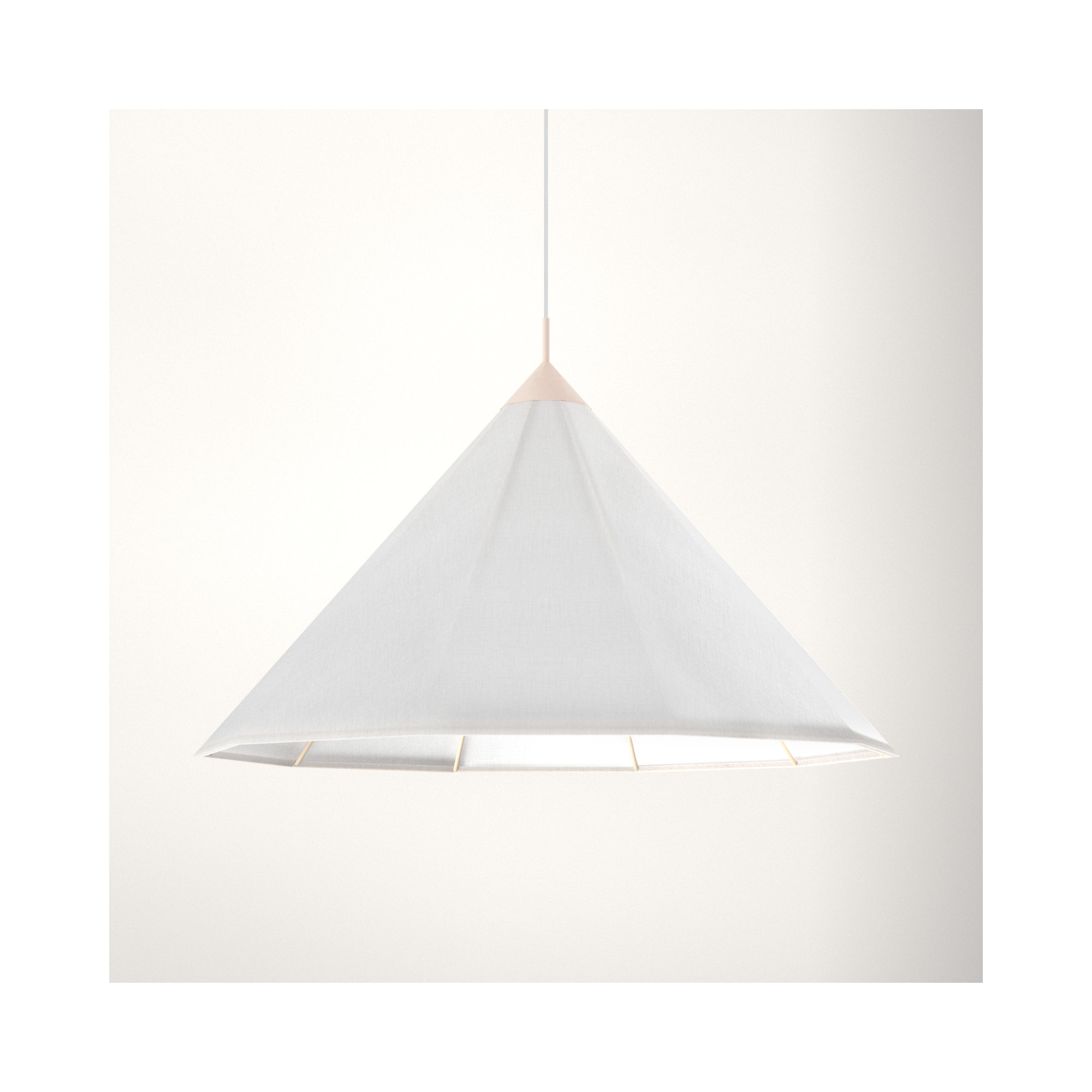 Single Light Pendant, Blush, 16" H x 28" W x 28" D, G40