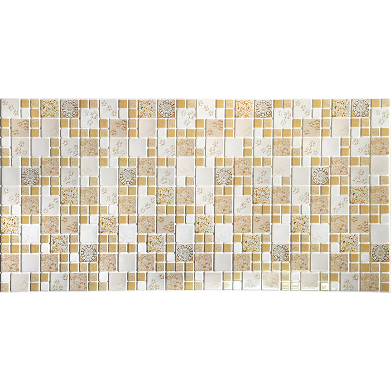 19" x 38" 3D Wall Panel (10-Pack), Beige Mustard Yellow