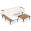 Ensemble de conversation modulaire en forme de L pour 6 personnes avec coussins-418753442