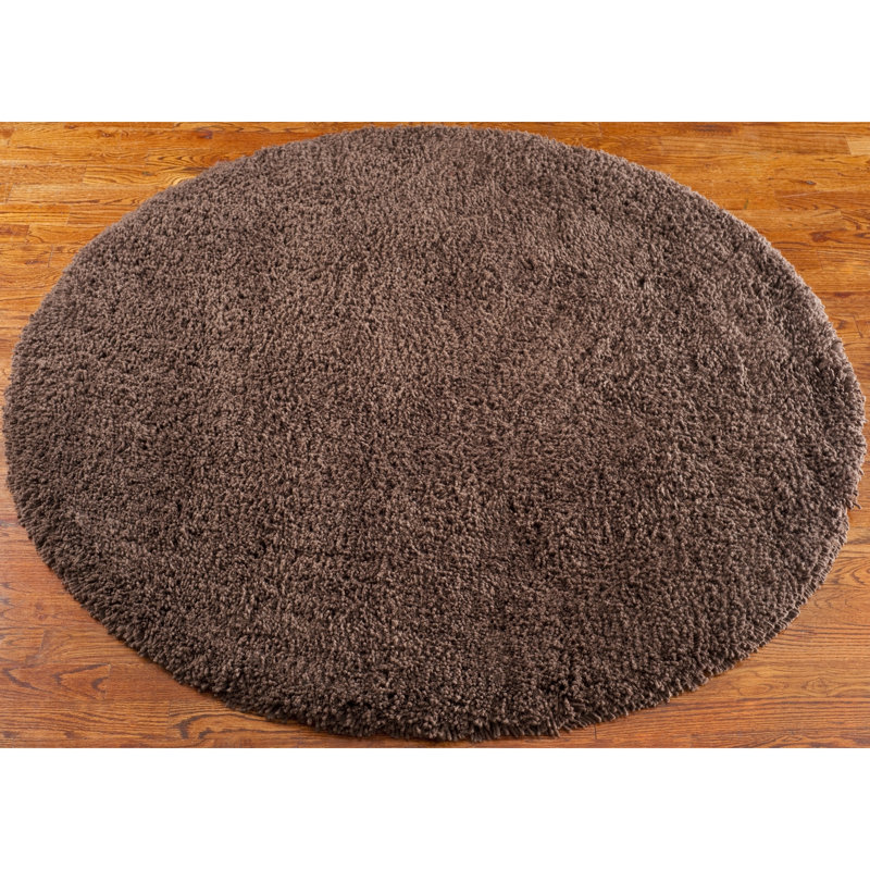 Cannell Classic Shag Hand Tufted Performance Solid Color Rug, Round 4'