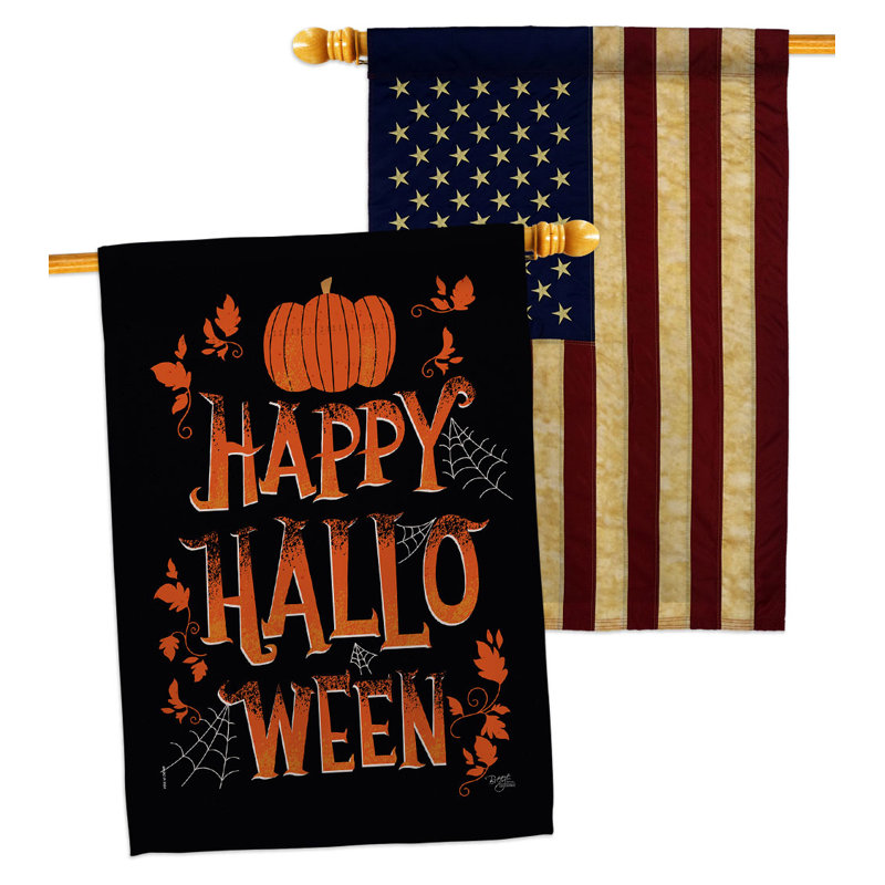 Drapeau d'Halloween à 2 côtés en polyester 40 x 28 po