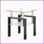 Table basse carrée en verre trempé transparent / noir pour le salon, facile à nettoyer et amp; Assemblage rapide-121048625-121048628-121048629