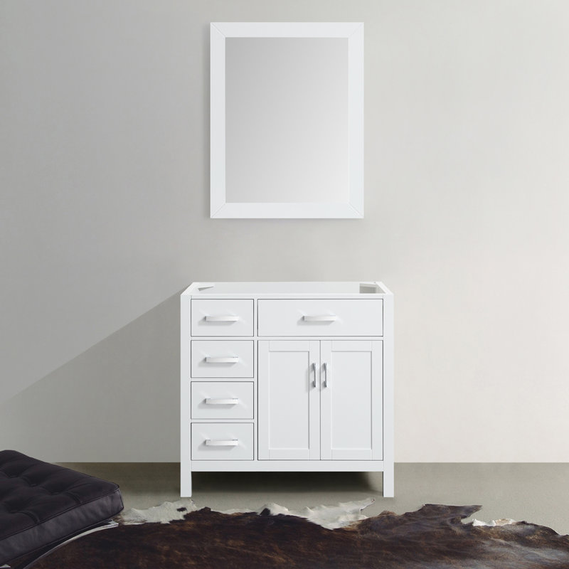 Base de meuble-lavabo simple 36 po Petrel, Blanc