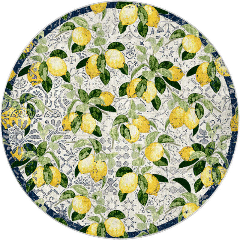 Floral Indoor Rug, Round 7'7"
