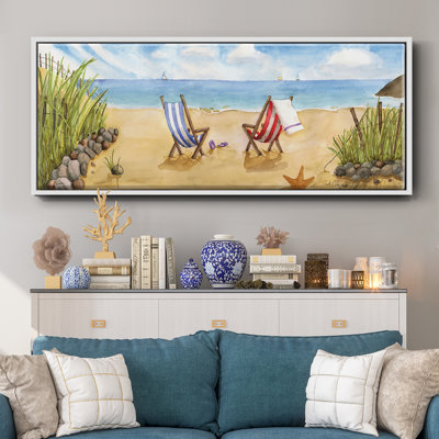 Beach For Two- Framed Canvas