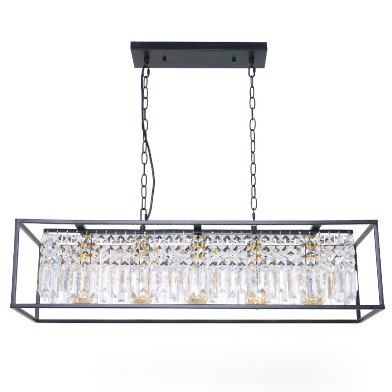 Fircrest 5-Light Island Rectangle Crystal Chandelier