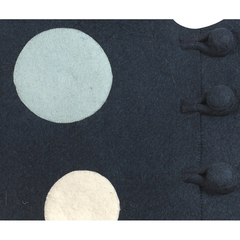 Blue Polka Dot Hand-felted Wool Christmas Tree Skirt-60"