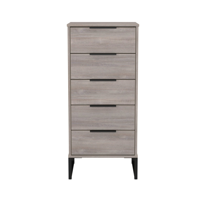 Peacham 45cm W Manufactured Wood Bedside Table, Grey