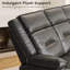 Ensemble de causeuse modulaire inclinable manuelle avec porte-gobelets en acier inoxydable, fauteuil coulissant en cuir végétalien Gravity, noir-828928262