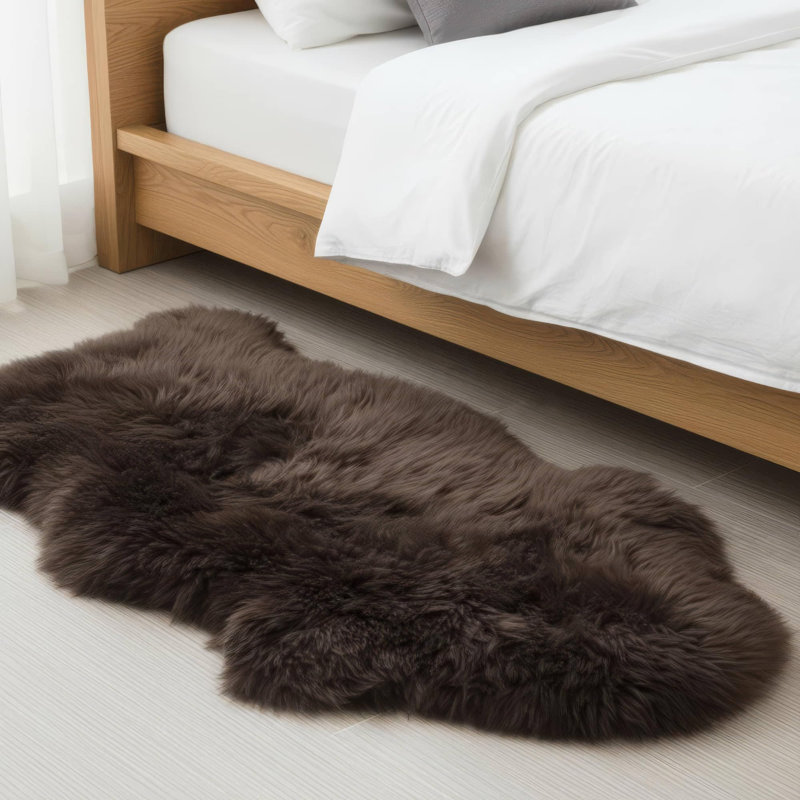 Tapis brun fait à la main Fraga, Nouveauté 2 pi x 3 pi