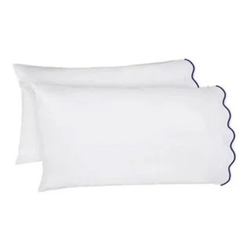 400TC Cotton Scallop Embroidery Cotton 4 Piece Sheet Set Fitted Sheet Fits Upto 16" Deep Pocket, Black, Yes