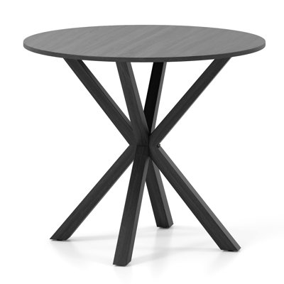 36'' Round Farmhouse Dining Table for 4 w/Stable Intersecting Pedestal Base