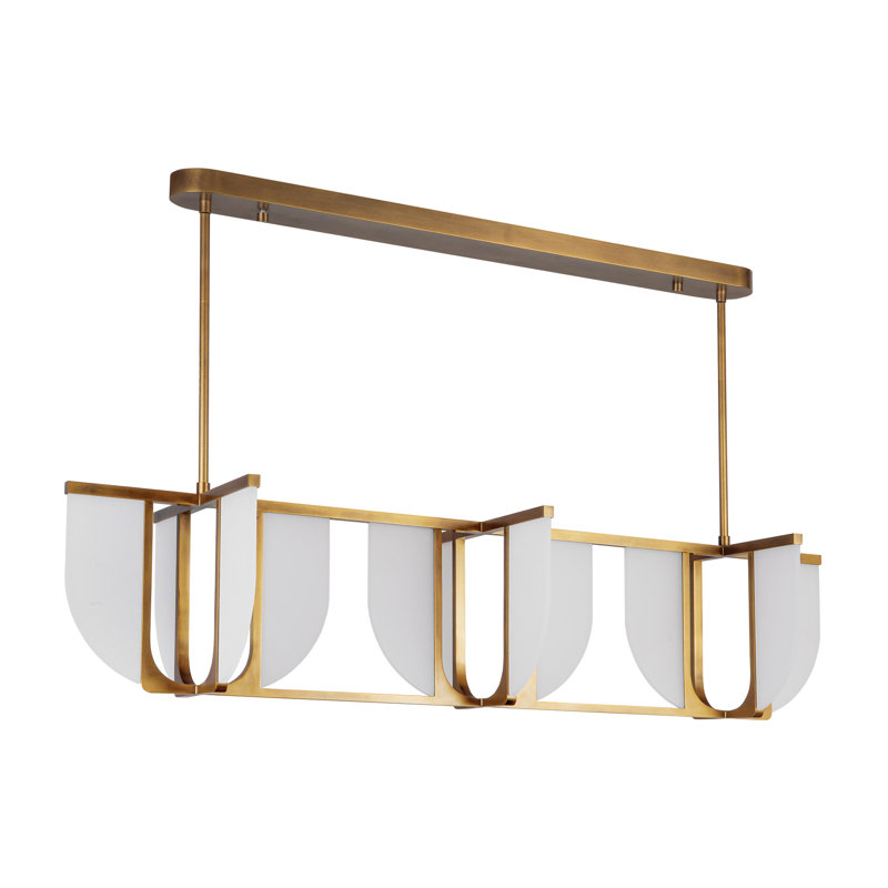 Anders 59-in Black dimmable LED Linear Pendant, Antique Brass