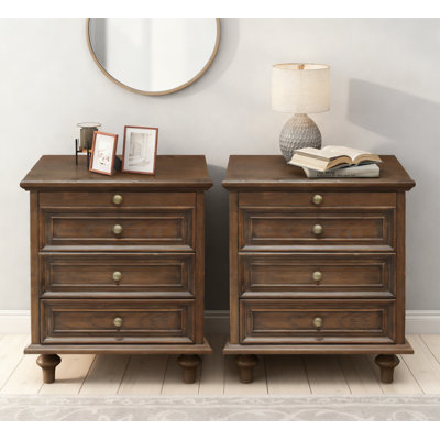 Farmhouse Nightstands with 4 Drawer
