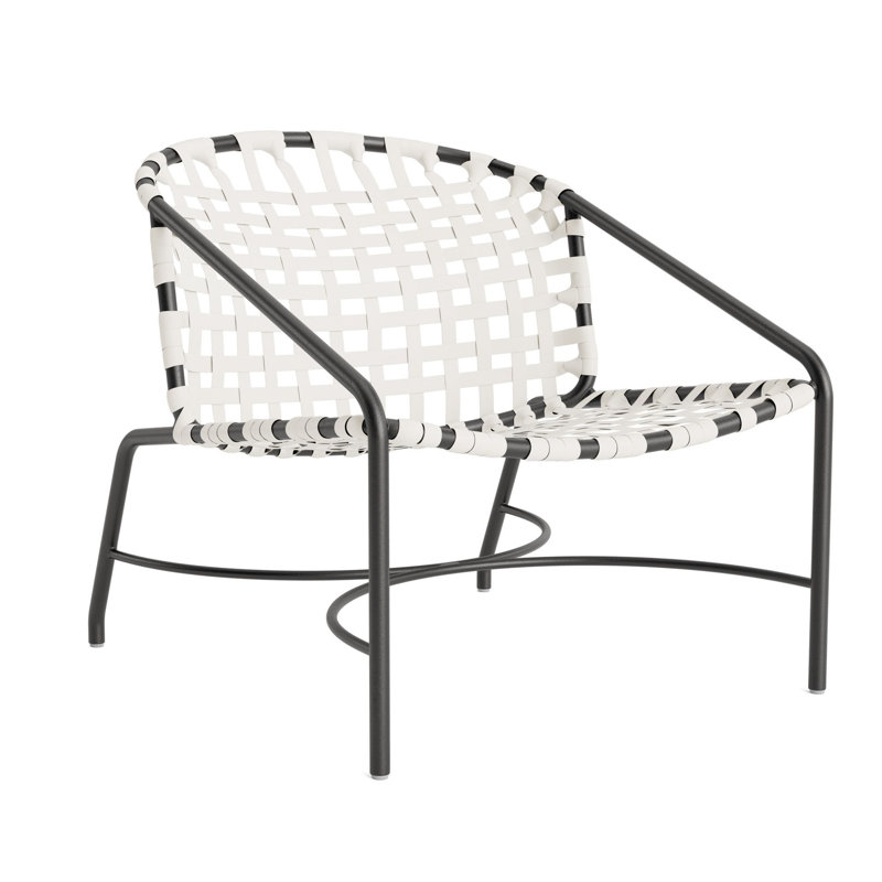 Kantan Outdoor Lounge Chair, Textured Pewter/White Lite