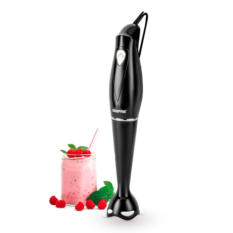 Geepas Hand Blender | Food Collection Hand Blender, Soup Mixer with Stainless Steel Blades | Ideal for Smoothies Shakes Vegetables Baby Food Soup | Anti-Splash | 2 Year Warranty, 180W