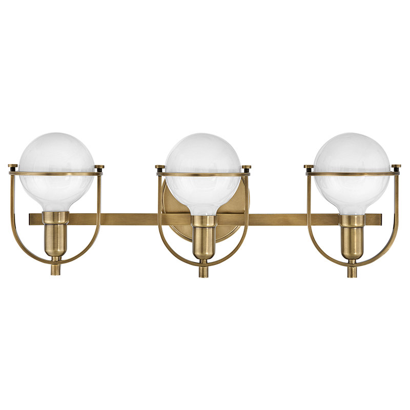 Lumière pour meuble-lavabo Damiana - ampoule G40 en photos (non incluse), H 9 po x l 25 po x P 7,5 po, Laiton héritage