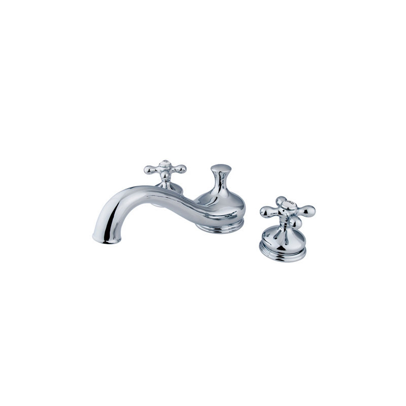Double Handle Deck Mounted Roman Tub Faucet, Polished Chrome