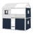 Bunk Wood House Bed With Tent-1843614669-1843614666