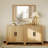 Farmhouse Tv Stand For Tvs Up To 65 Inch, Rustic Wood Entertainment Center & Media Console With 4 Storage Doors, Accent Cabinet For Living Room, Hallway, Oak-53894601