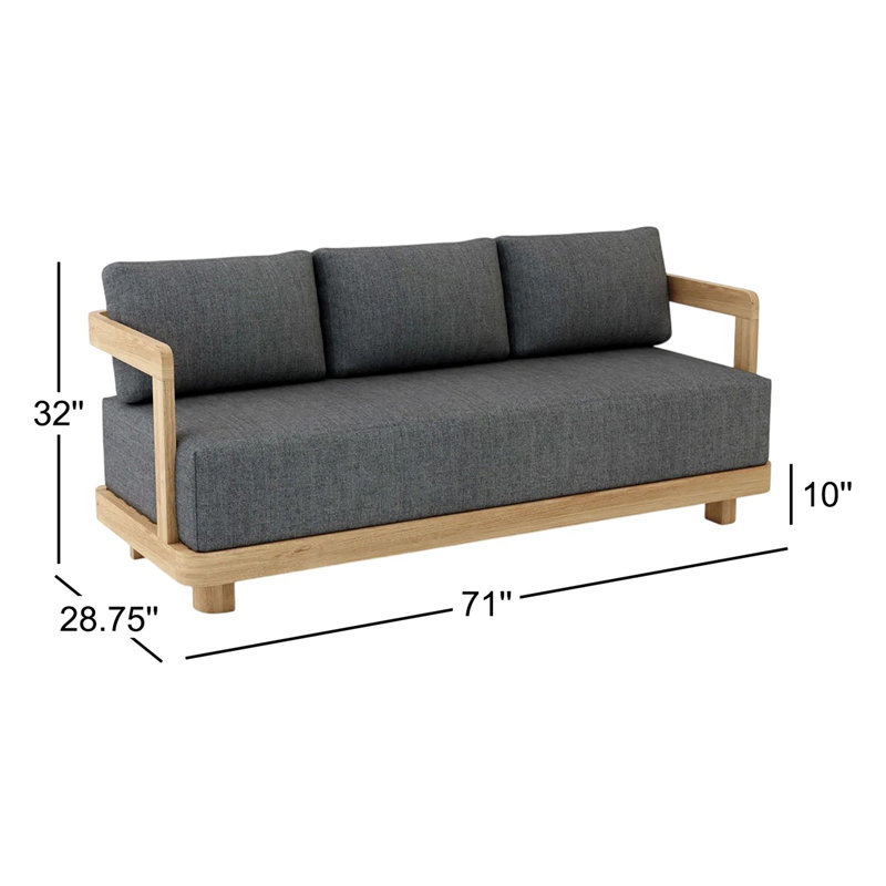 Granada Outdoor 3 - Seat Patio Sofa, 3, Cast Charcoal