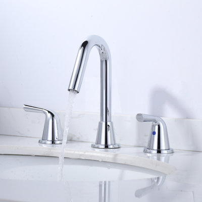 2-handle Bathroom Faucet with Drain Assembly