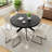 5-Piece Set Of 4 Morden  Chairs And Round Dining Table, Dining Table Set, Dining Room Set-1600590594