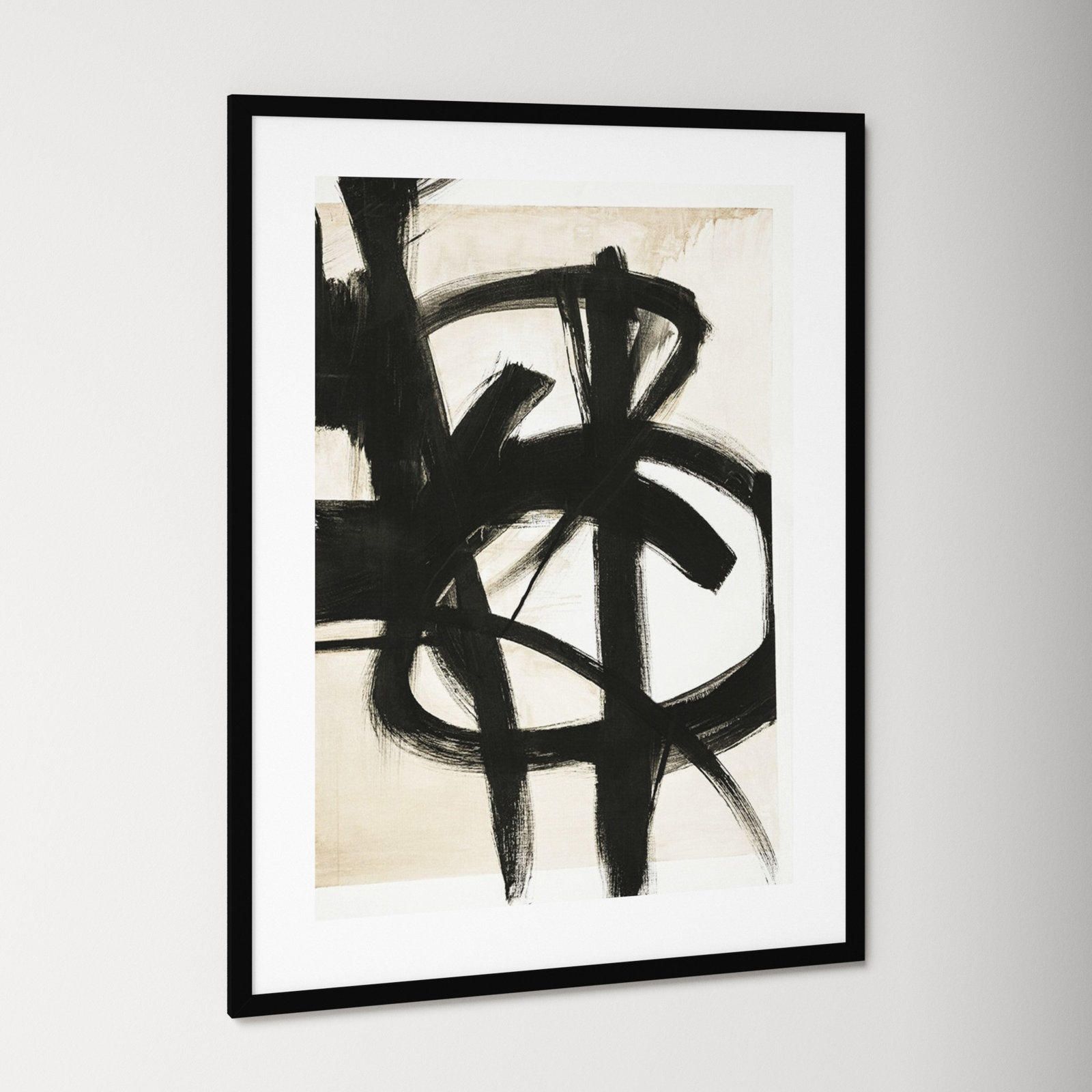 Graphical Shapes 7 Print, 42.12" H x 32.12" W x 0.88" D, Black Framed Paper
