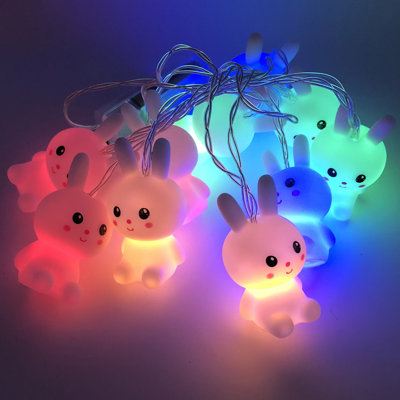 LED Easter Bunny Strings Patio Room Window Decoration Party Pendant