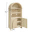 Rangement arqué pour la cuisine, espaces de vie multiples, tablettes réglables, finition en bois naturel, poignée en forme d'éventail, accessoires d'ancrage mural, trous pour câbles, armoire de rangement pour patins de protection du sol,