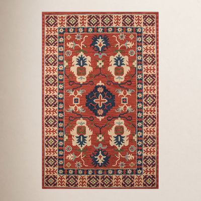 Adrien Red Beige Blue Hand-Tufted Wool Rug