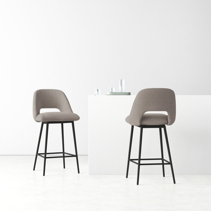 Valdez Boucle Bar & Counter Stool Chair for Kitchen Set of 2