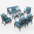 Asfand 9 - Person Patio Conversation Set with 2 Rocking Lounge Chairs  & Sofa-101368435