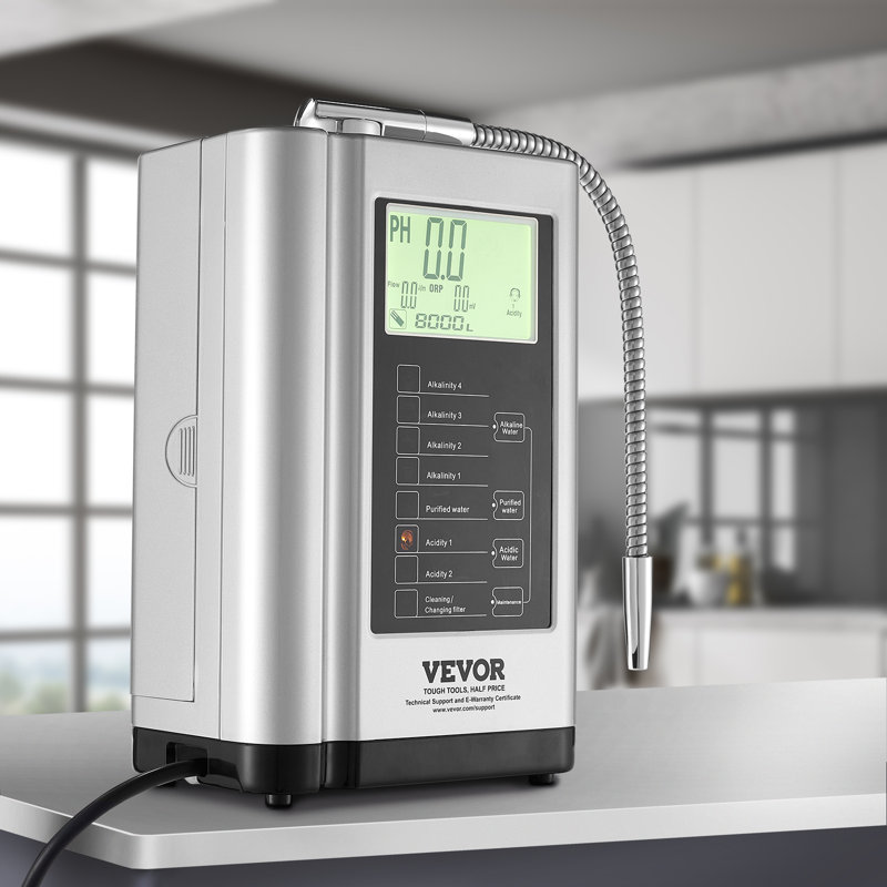 Machine d'ionisation de l'eau alcaline VEVOR, purificateur d'eau à acide alcalin à pH 3,5-10,5,