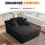  Chaise longue 66 po, canapé-lit moelleux avec 3 coussins pour le salon, velours côtelé, vert-173814675