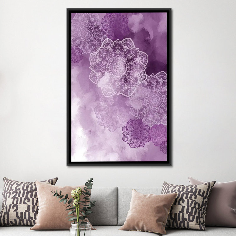 «Lavender Dream», reproduction sur toile tendue, H 26 po x l 18 po x P 1,5 po, Toile avec cadre noir, Pas de tapis