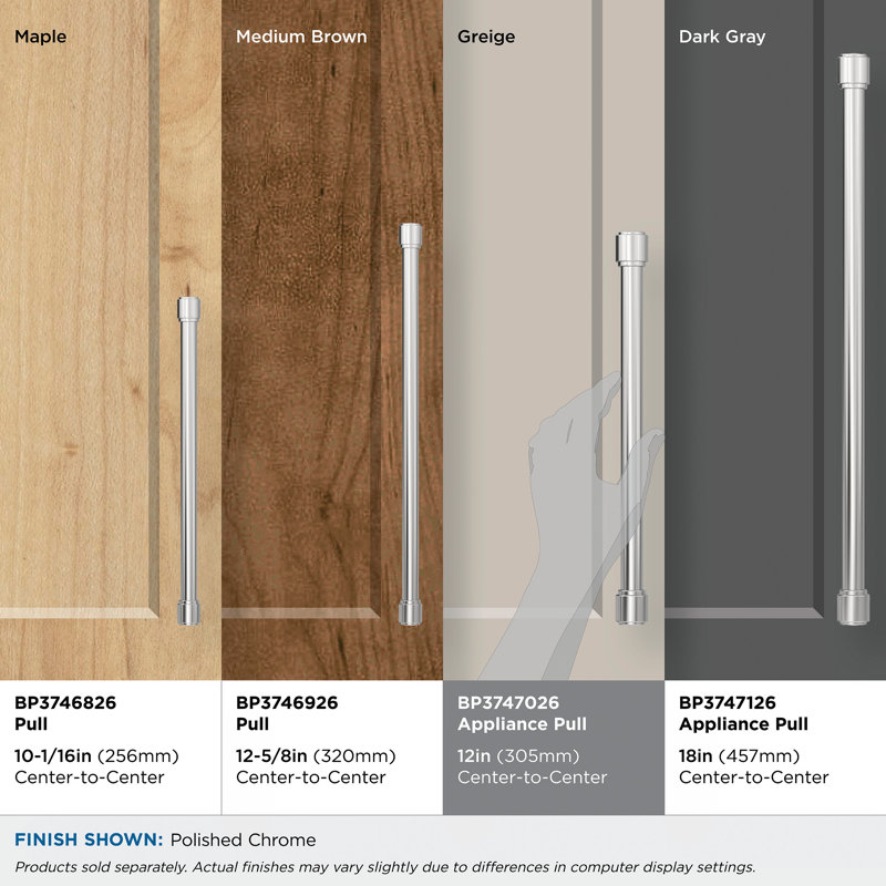 Poignée d'armoire Faircrest, Chrome poli, 12"
