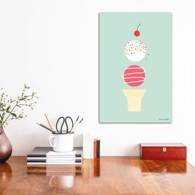 «Ice Cream and Cherry I» par Ann Kelle - impression d'art graphique