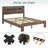 Wood Platform Bed Frame With Storage LED Lighted Headboard And Charging Station, Noiseless, No Spring Mattress Required-591466023-591466017