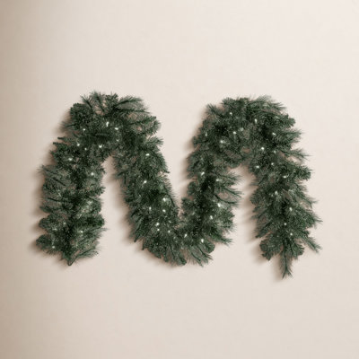 9' x 14" Brighton Pine Artificial Garland with 100 Warm White LED Mini Lights
