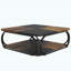 Table basse carrée, table basse centrale 39 po avec tablettes à 2 niveaux