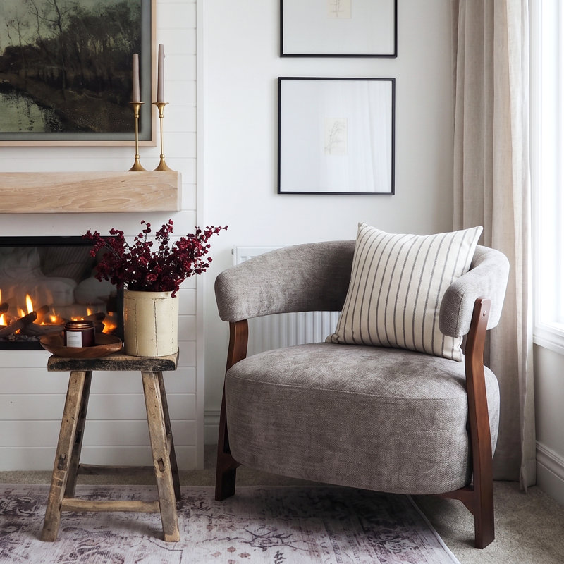 Fauteuil d'appoint rembourré Novea, Brun