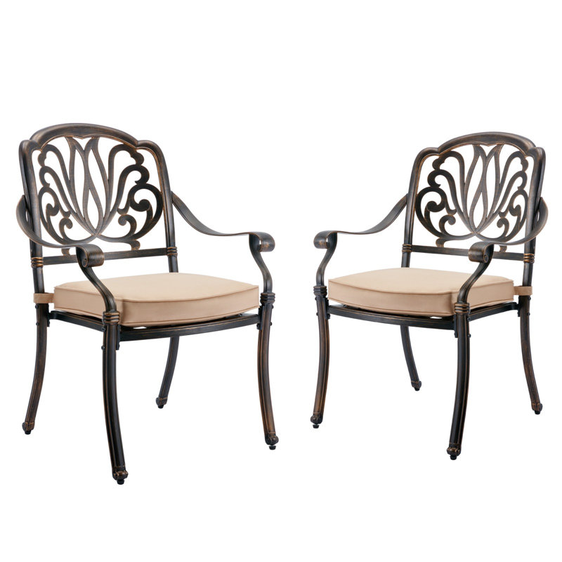 Chaise de salle à manger d'extérieur avec coussin Cactier