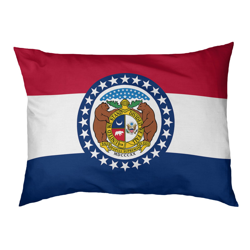 Coussin de concepteur missouri flag Burien, L 42 po x l 52 po, Noir