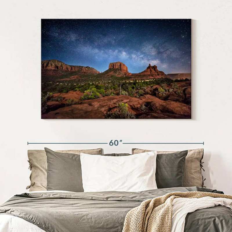 Oberle Voie laiteuse et clair de lune sur les roches rouges de Sedona, H 34 po x l 51 po