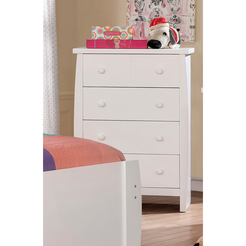 Commode 4 tiroirs Burdick, Blanc